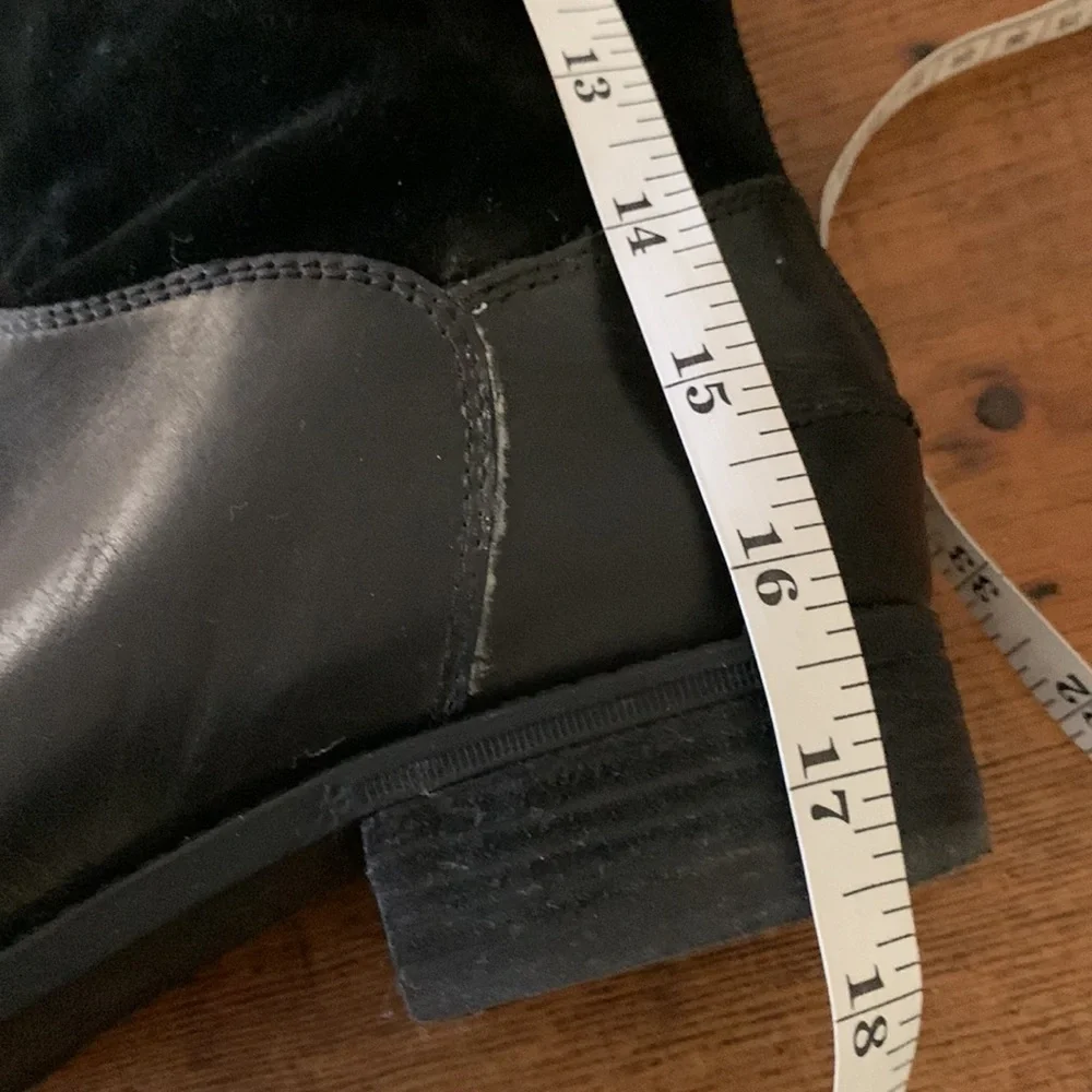 Sam Edelman Pembrooke Black Suede & Leather Knee-High Riding Boots Sz 8.5